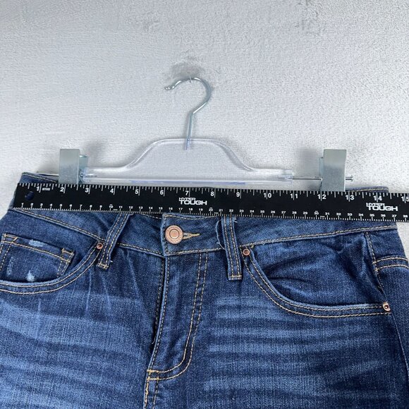 Time and Tru Mid Rise Straight Cropped Jeans Distressed Womens Blue Size 10 - Picture 8 of 12